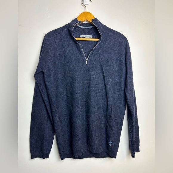 Smartwool Navy Blue 100% Merino Wool Sweatshirt Zip Men’s Size S minimalist - Picture 1 of 14